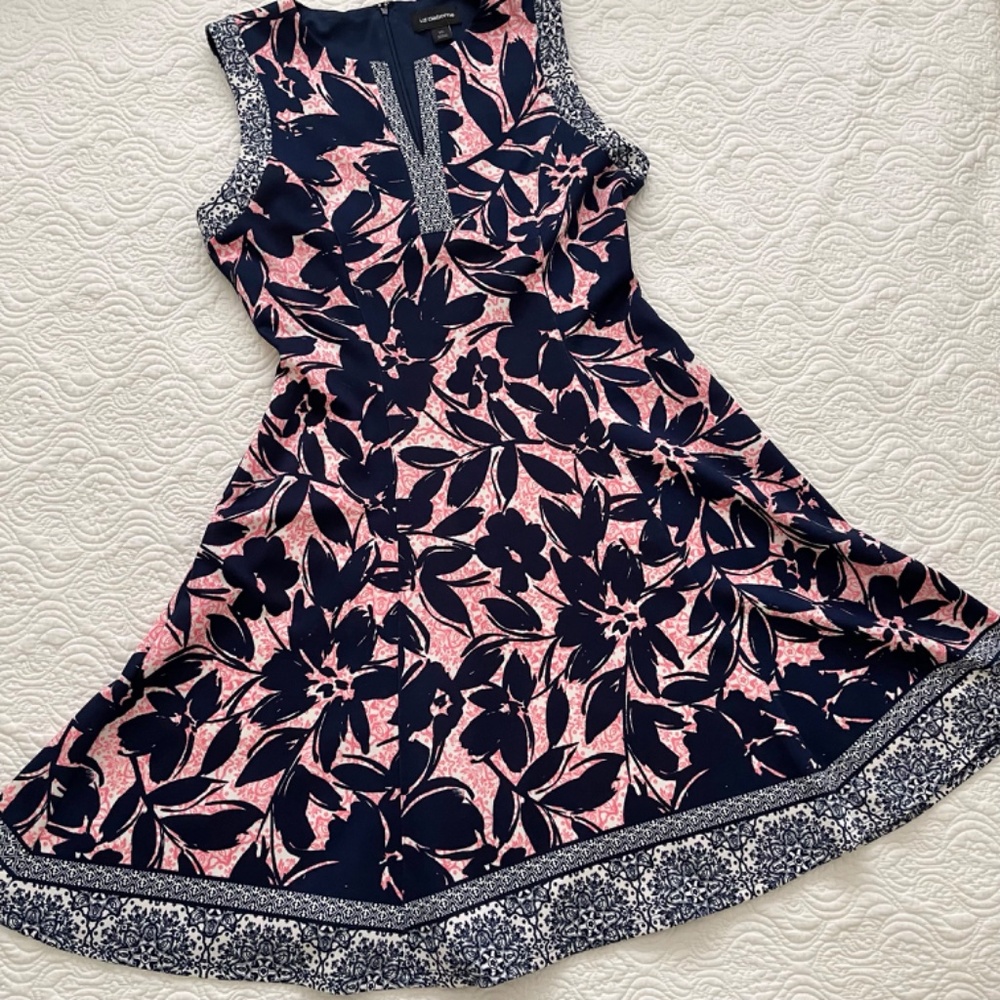 Liz Claiborne Floral Fit and Flare Sleeveless Dress Size 10 - Picture 7 of 16